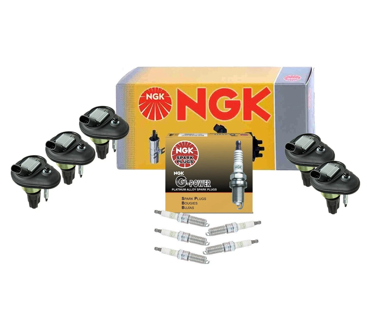 Set of 5 Ignition Coils & 5 G-Power Platinum Spark Plugs for Chevy GMC Isuzu (L5)
