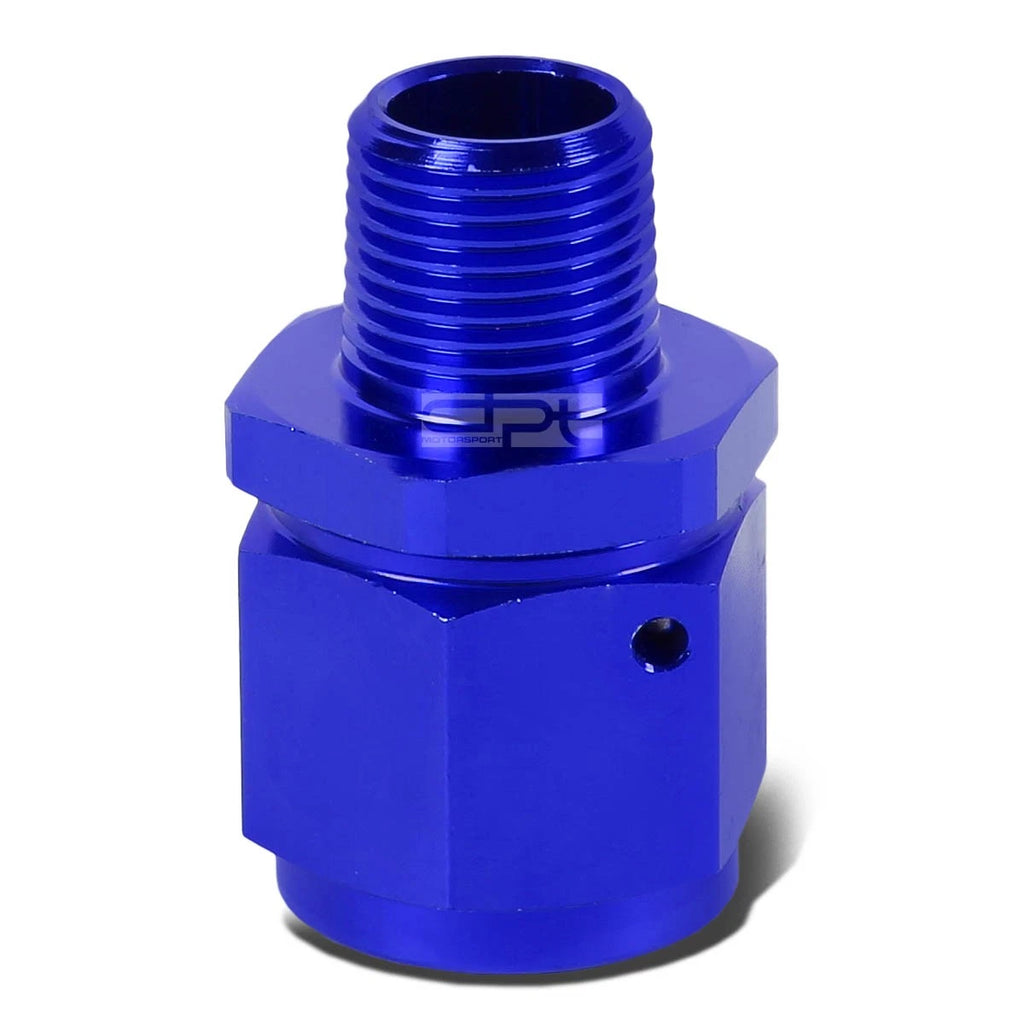10AN Female Flare to 3/8" NPT Male Blue Aluminum B-Nut Swivel Coupler Fitting