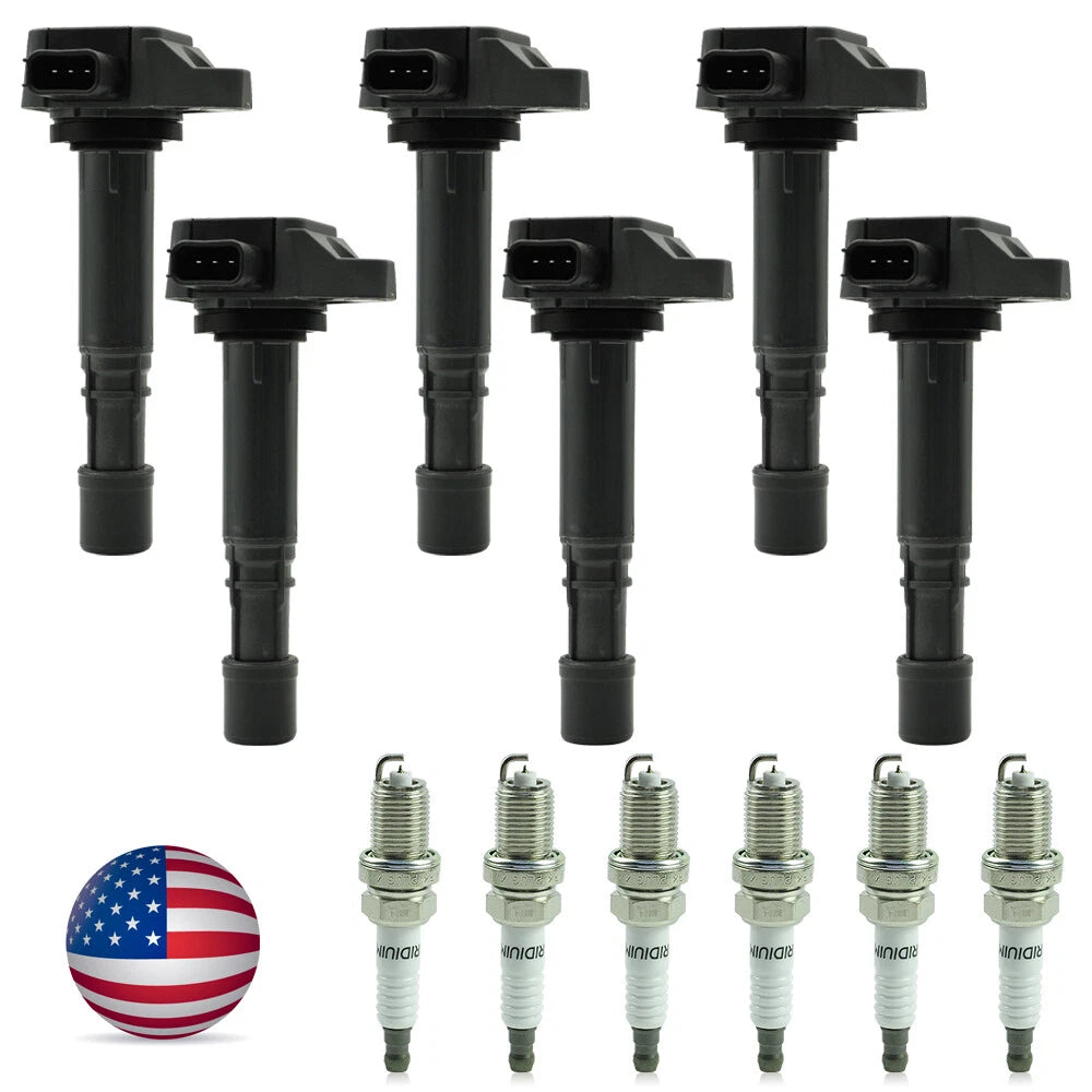 6X Ignition Coils + 6X Spark Plugs for Honda Odyssey 1999–2007 UF242