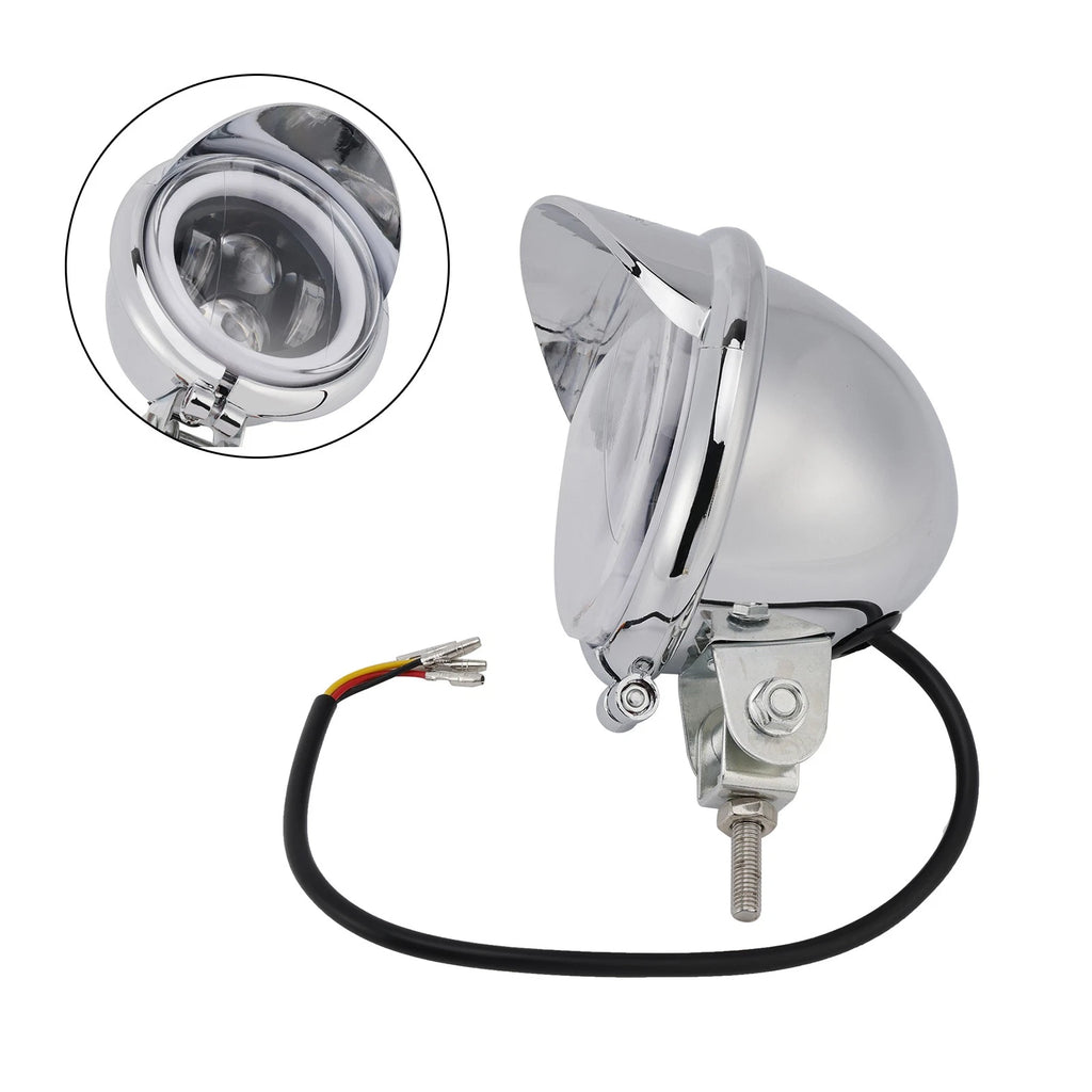 Headlight Lamp for Motorcycle (Universal, Chrome)