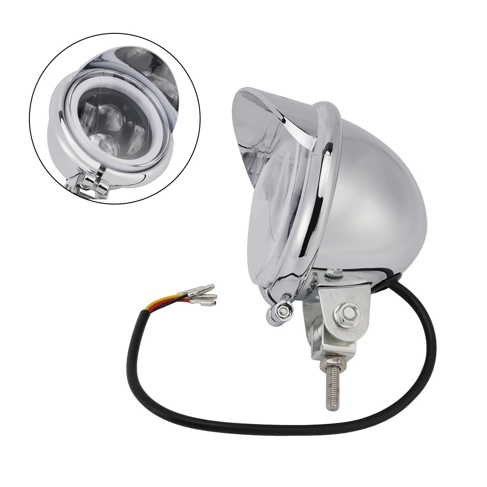 Headlight Lamp for Motorcycle (Universal, Chrome)