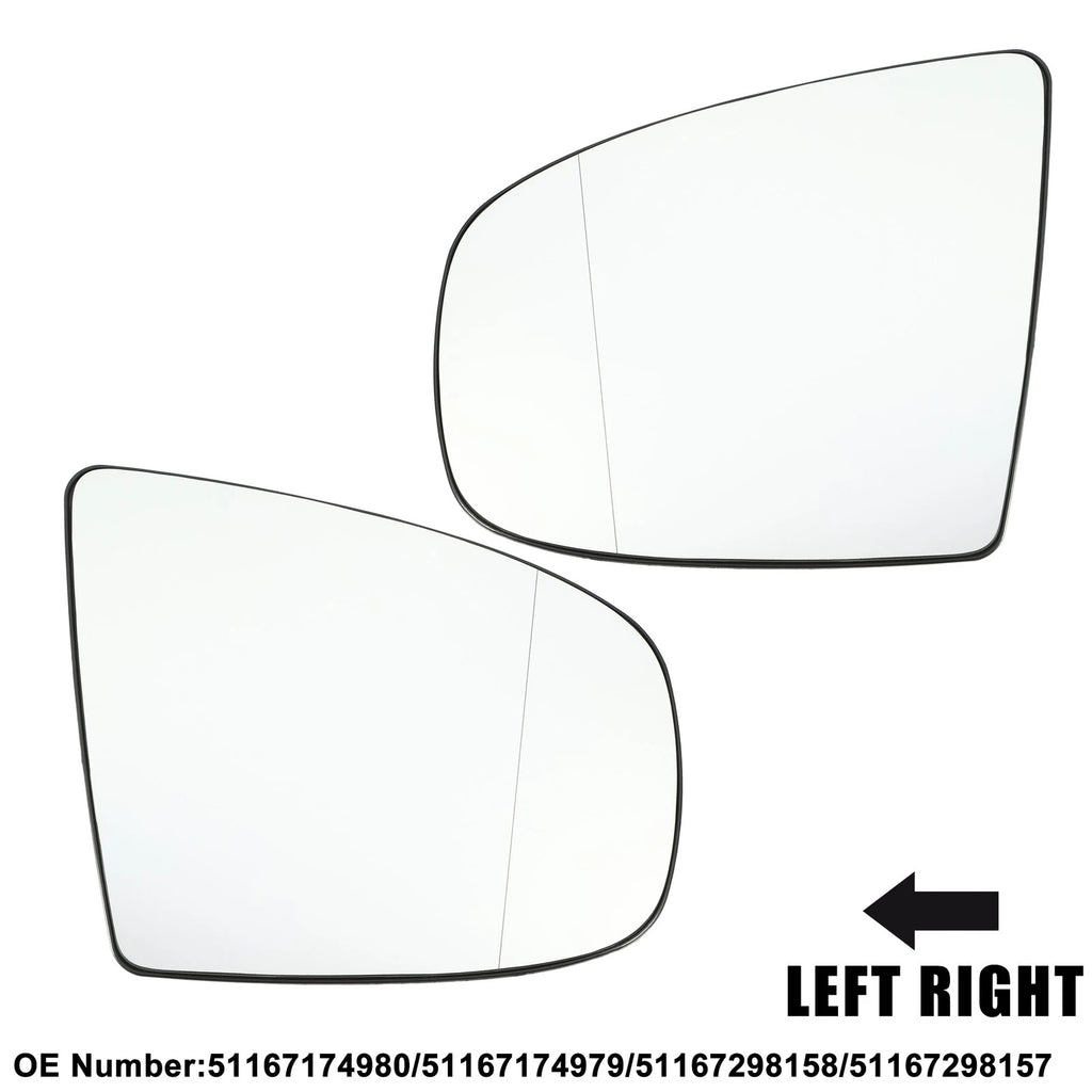 1 Pair Car Mirror Glass for BMW X5 X6 (2007–2013) No. 51167174980/51167174979