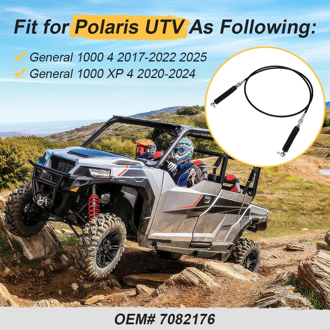 Gear Shift Cable for Polaris General 4 1000, General XP 4 1000 (2017–2025) 7082176