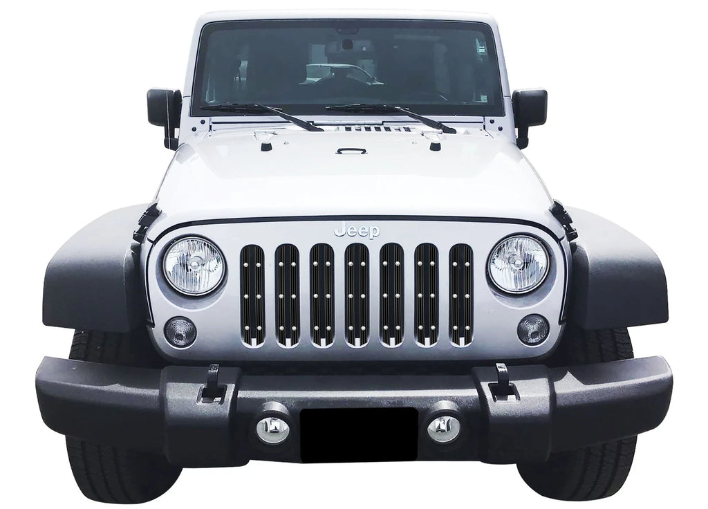 Billet Grille Insert for Jeep Wrangler JK (2007-2018) - Black Rivet Design