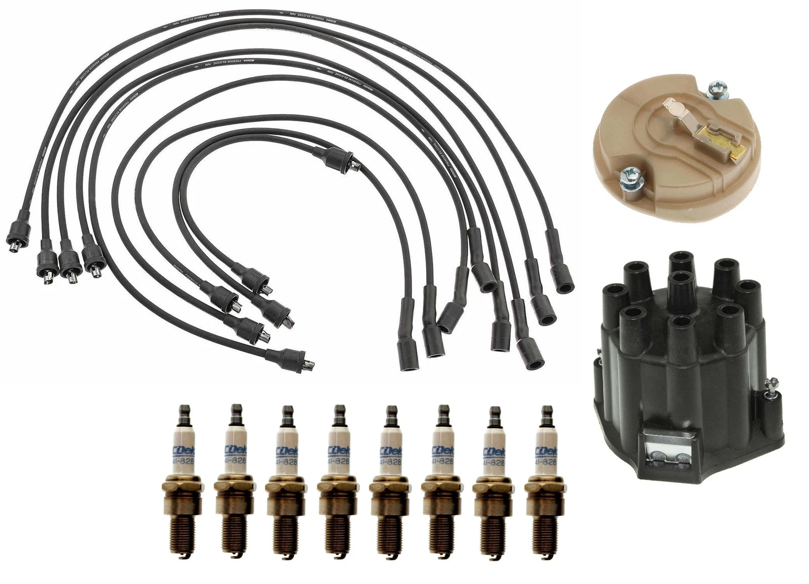 ACDelco Ignition Kit for Chevy V8 (Distributor Rotor, Cap, Wire, Spark Plugs)