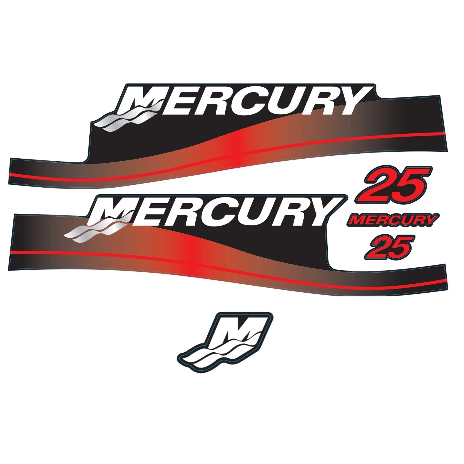 Decals Sticker for Mercury Outboard 25hp 2-Stroke (1999–2006) 808499A00