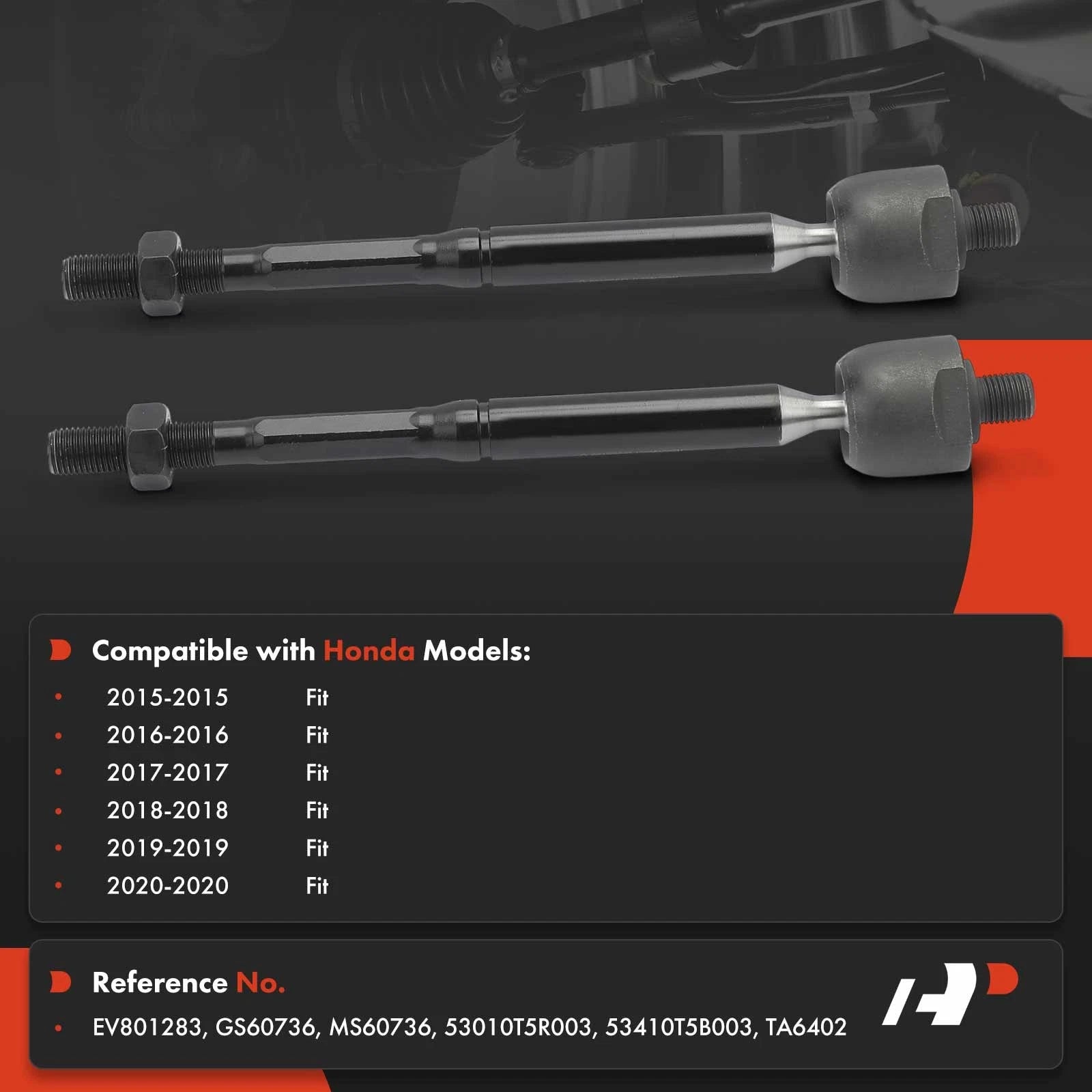 2X Front Inner Tie Rod End for Honda Fit (2015-2020)