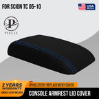 Console Lid Armrest Cover for Scion TC (2005–2010) Blue Stitch PVC Leather