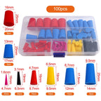 Set of 100 Silicone Rubber Cones for Automotive Maintenance