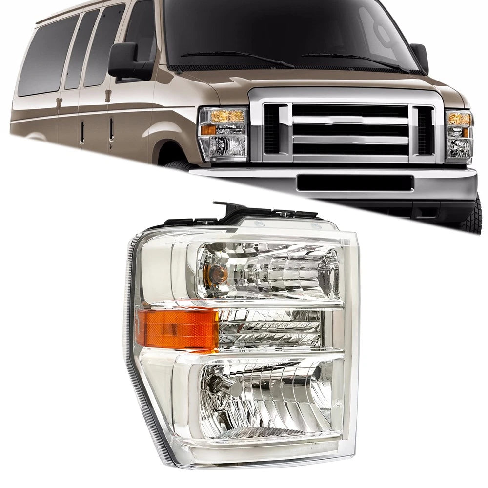 Right Headlight Assembly for Ford E150 E250 E350 E450 (2008–2014)