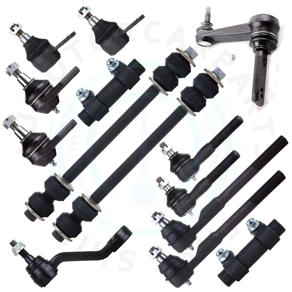 Set of 14 Front Lower Ball Joints & Outer Tie Rod Ends for Dodge Ram 1500 (2000–2001)