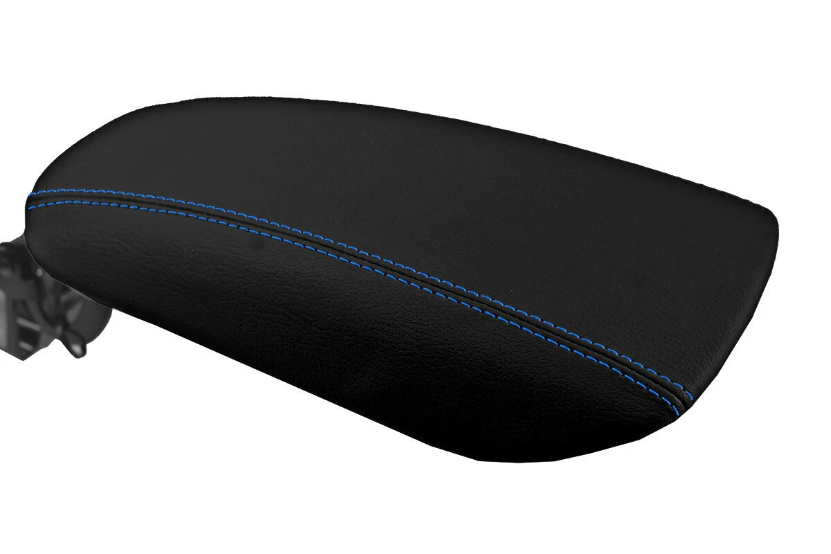 Console Lid Pull Over Cover Leather for Ford Fusion (2013–2020) Blue Stitch