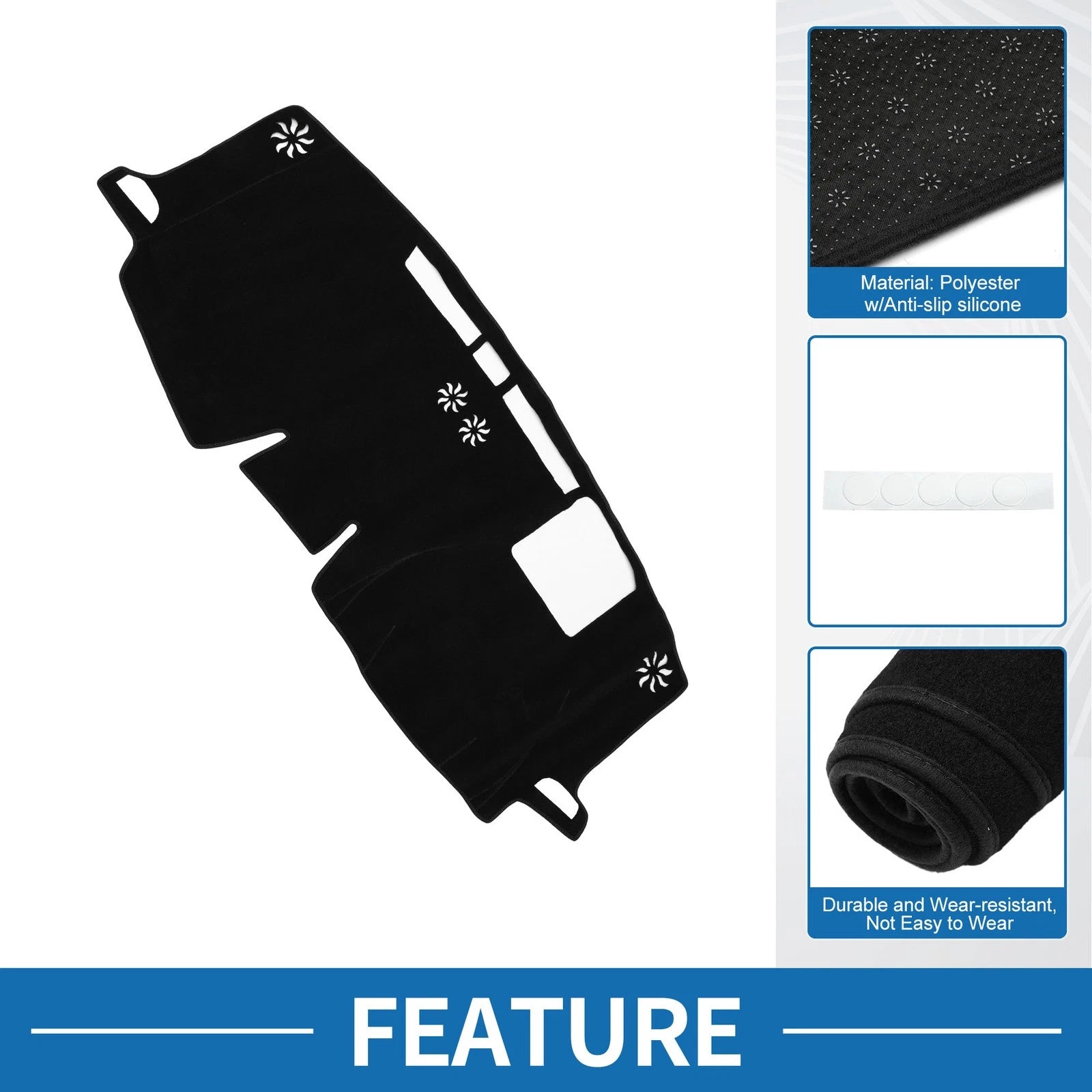 Dashboard Cover Mat for Toyota Sienna (2021–2024) HUD Sun Protector Black