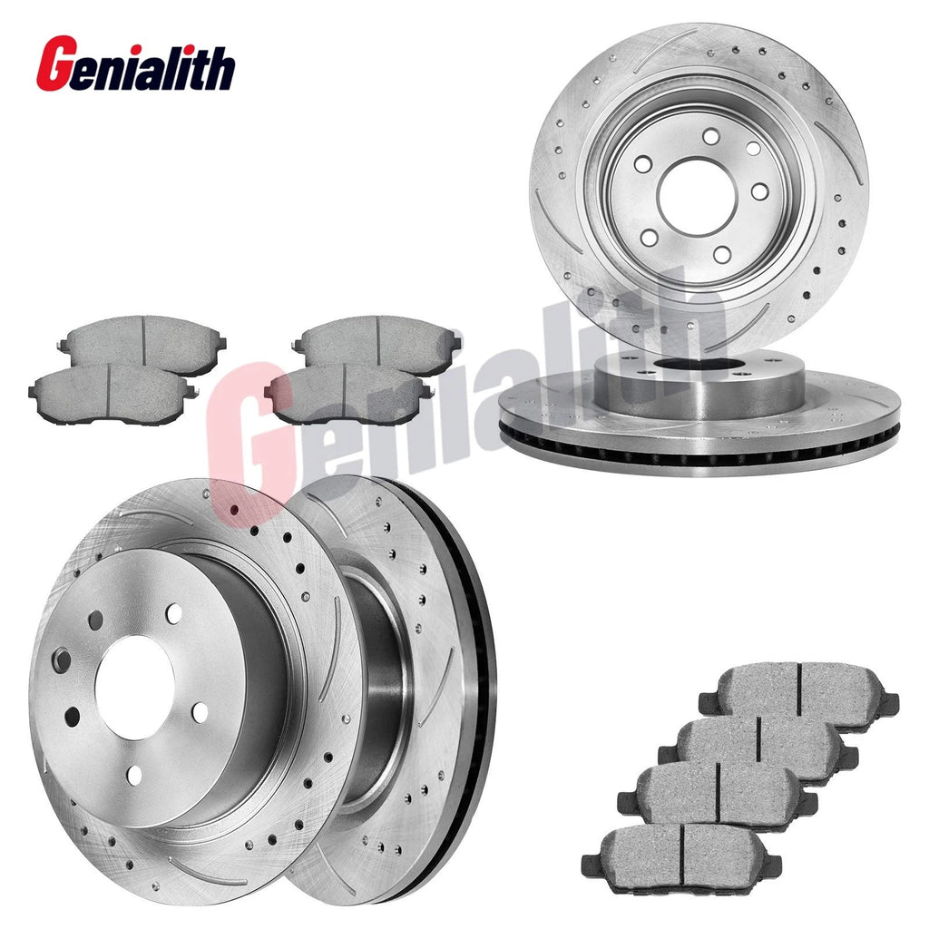 Brake Kit for Nissan Altima (2007–2013) - Front Rear Disc Rotors, Ceramic Pads