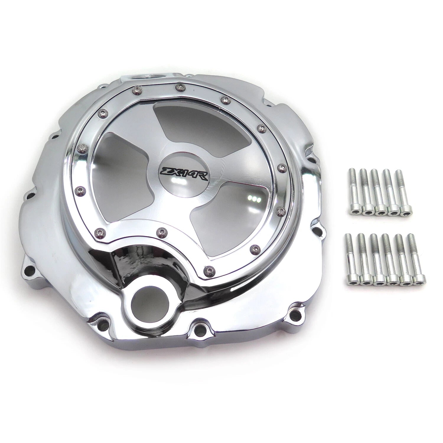 Clutch Cover for Kawasaki ZX14R ZZR1400 (2006–2014) Chrome See-Through