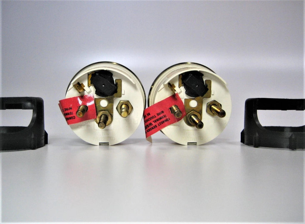 Set of 2 Faria GP9767A 2" Chesapeake White 80 PSI Oil Pressure Gauges