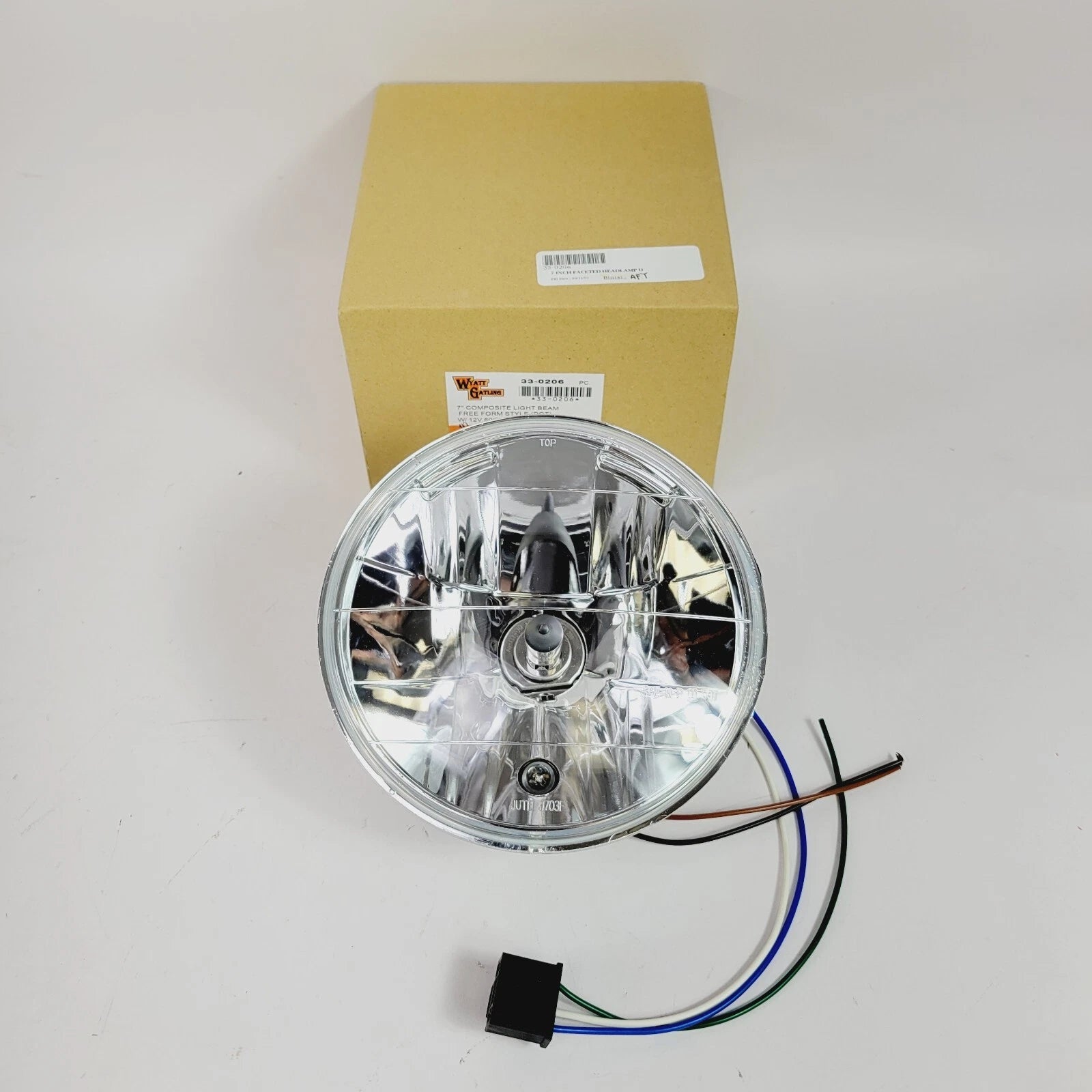 7" Faceted Composite Headlamp Light Unit H4 for Harley (V-Twin 33-0206)