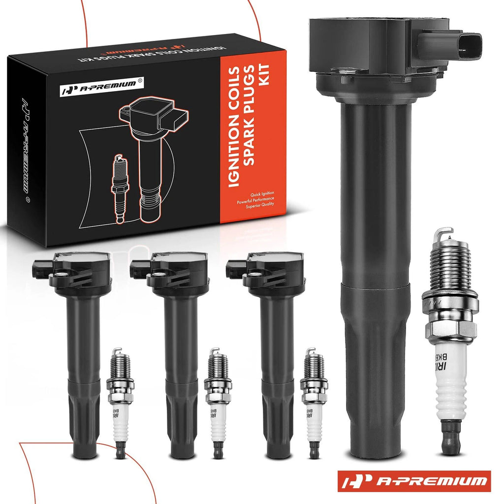Set of 4 Ignition Coils & 4 Iridium Spark Plugs for Subaru Legacy (2010–2012)