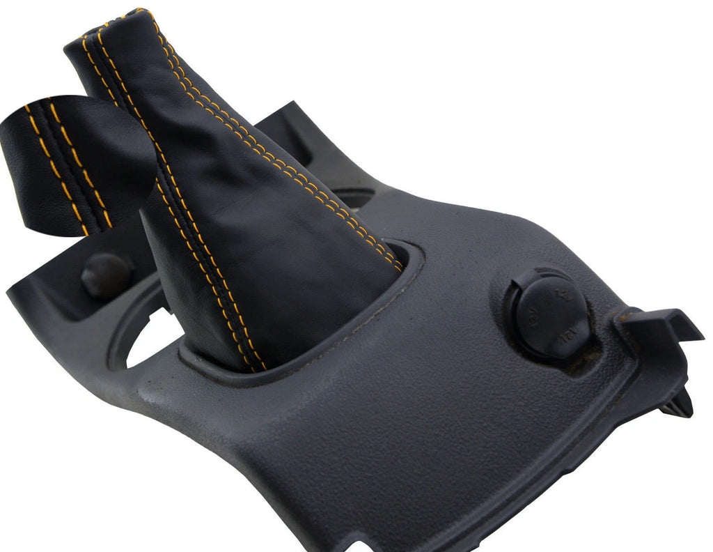 Manual Shift Boot for Chevrolet Cobalt (2005–2010) Yellow Stitch Vinyl Leather