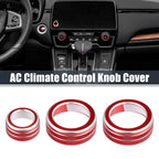 3X AC Knob Ring Covers for Honda CR-V (2017–2021) Red