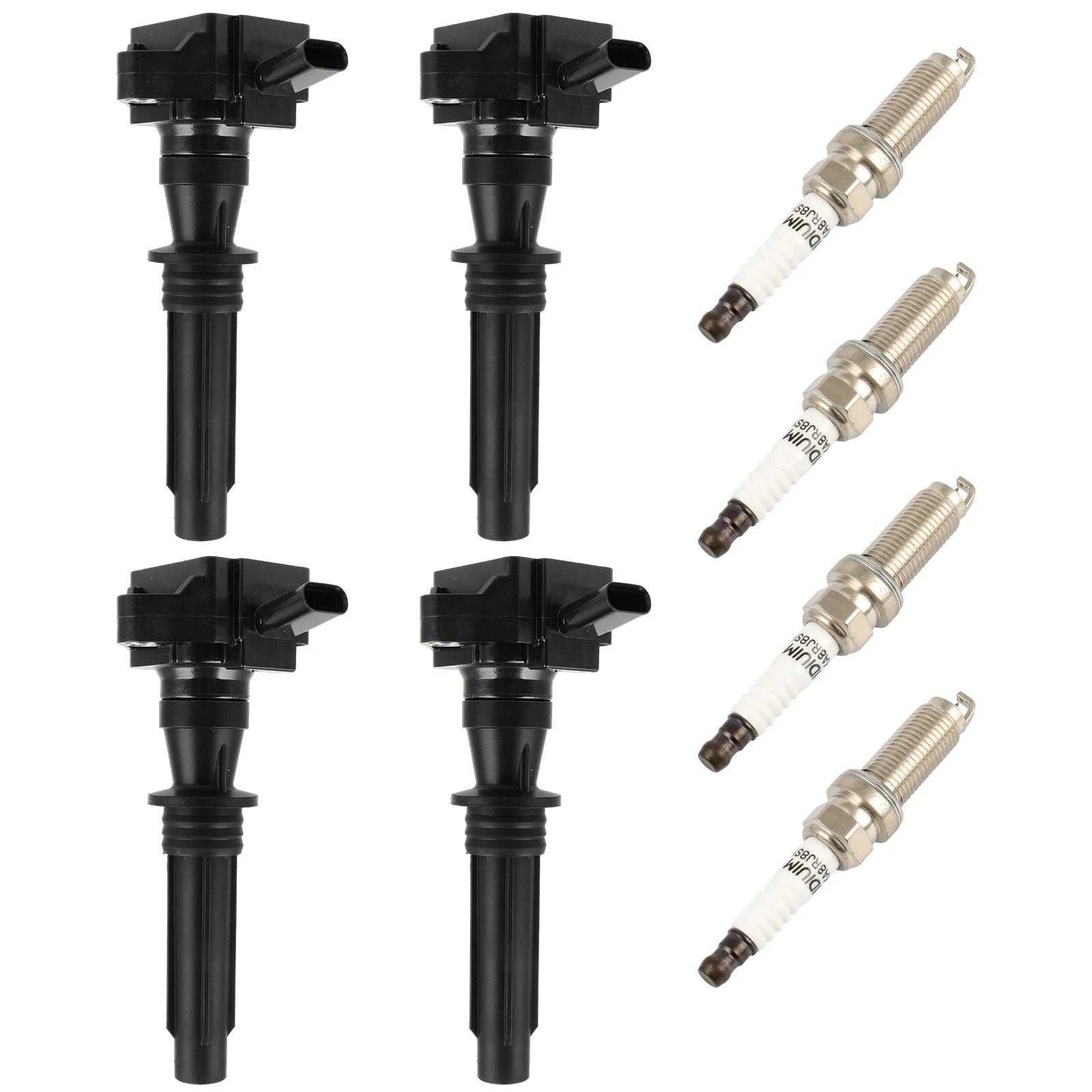 Set of 4 Ignition Coils and 4 Spark Plugs for Jaguar E-Pace F-Pace F-Type