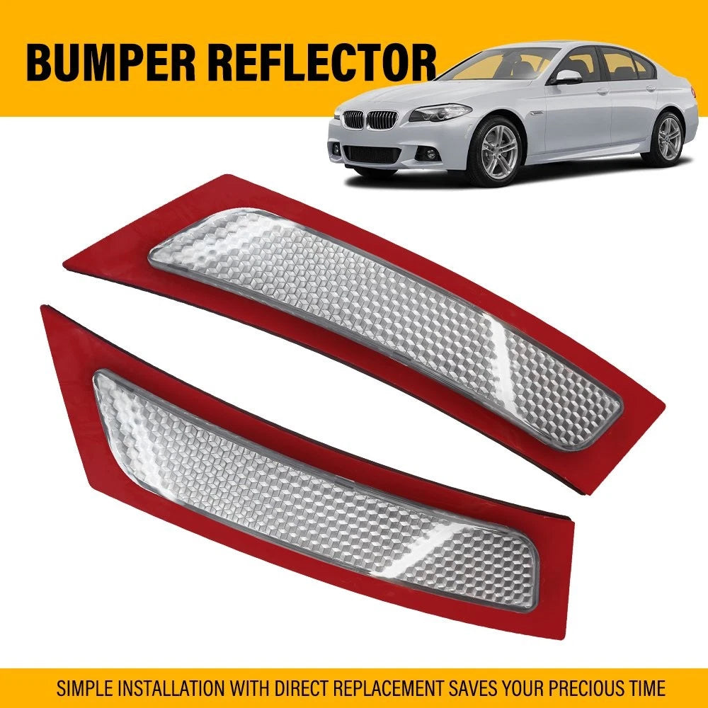 2X Front Bumper Reflector Clear for BMW F10 5-Series 525i 528i (2011–2016)