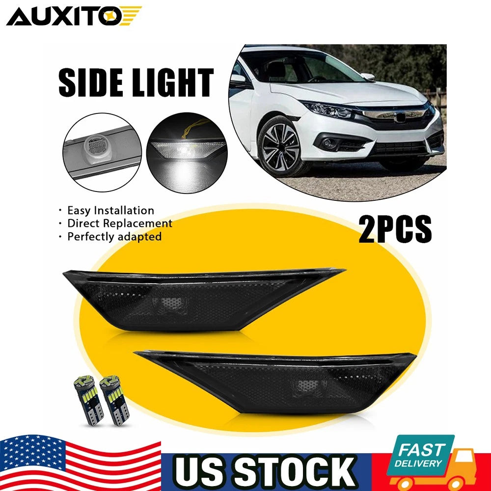 Front Fender Side Marker Light for Honda Civic (2016–2021) RH LH W/LED