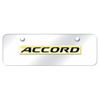 Gold Name on Chrome Mini License Plate - Officially Licensed for Honda Accord
