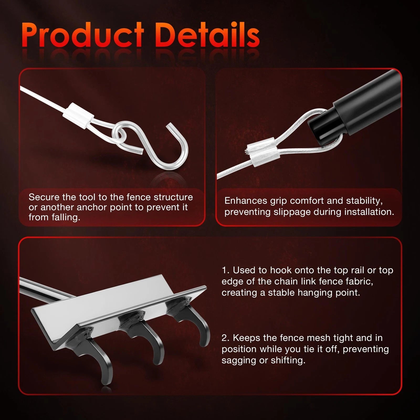 Heavy Duty Chain Link Fence Top Rail Tool for Various Models