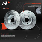 Front Drilled Brake Rotors & Ceramic Pads for Nissan Sentra (2017)