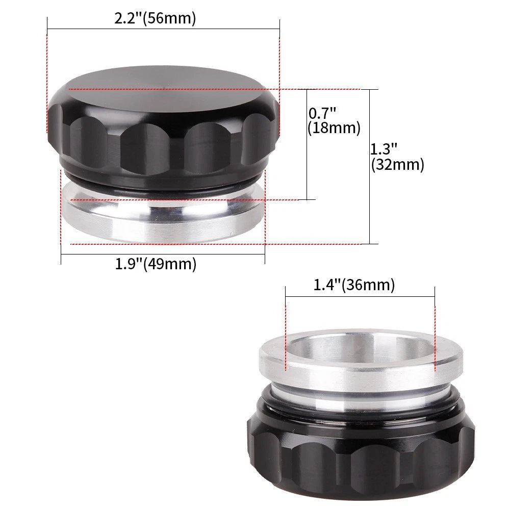 2X 2" Aluminium Weld On Filler Neck and Cap for Oil