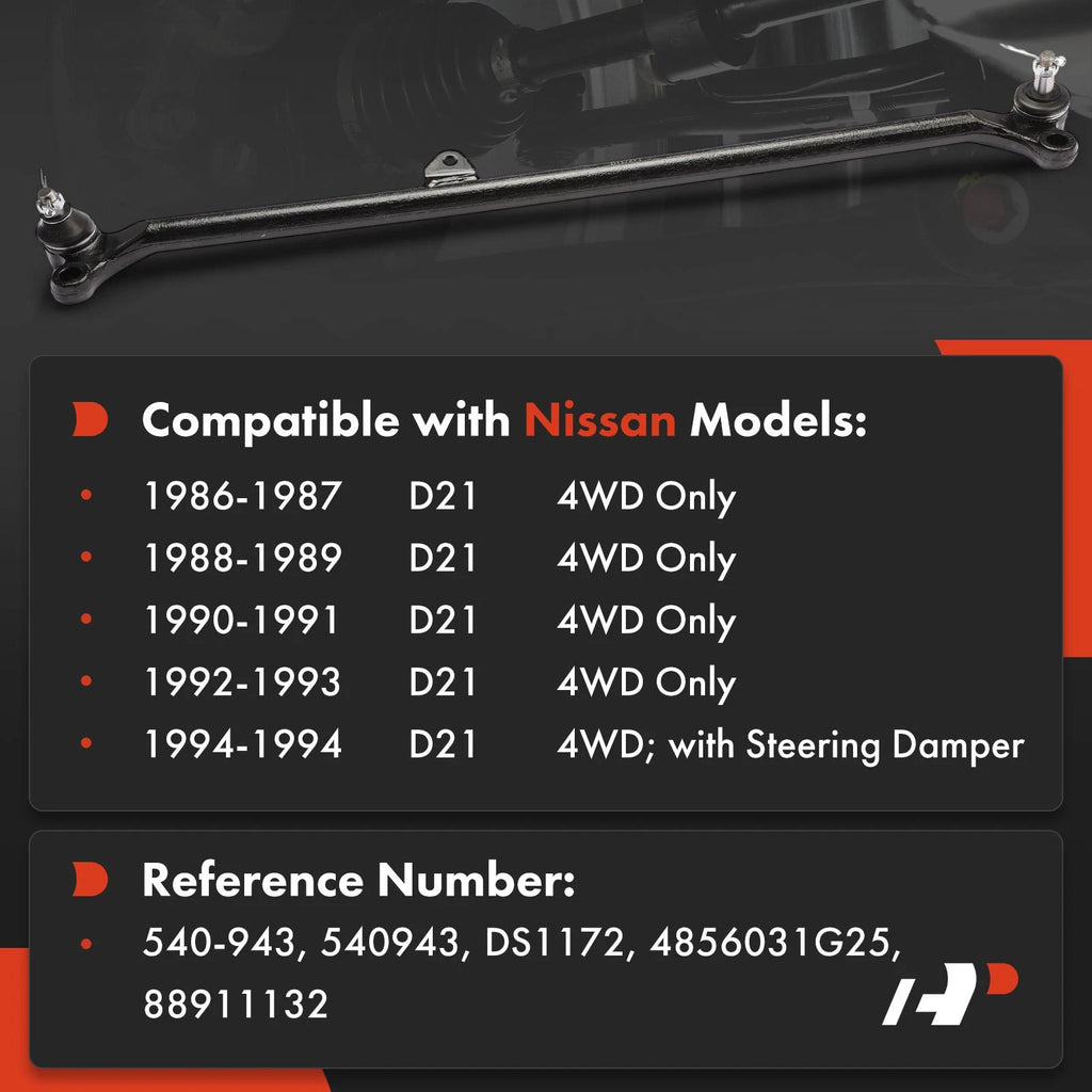 Center Side Drag Link for Nissan D21 (1986–1994) 4WD with Steering Damper