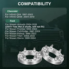 Set of 4 Wheel Spacers 6x5.5 1" 12x1.25 for Nissan Frontier Armada Titan Xterra (2000)