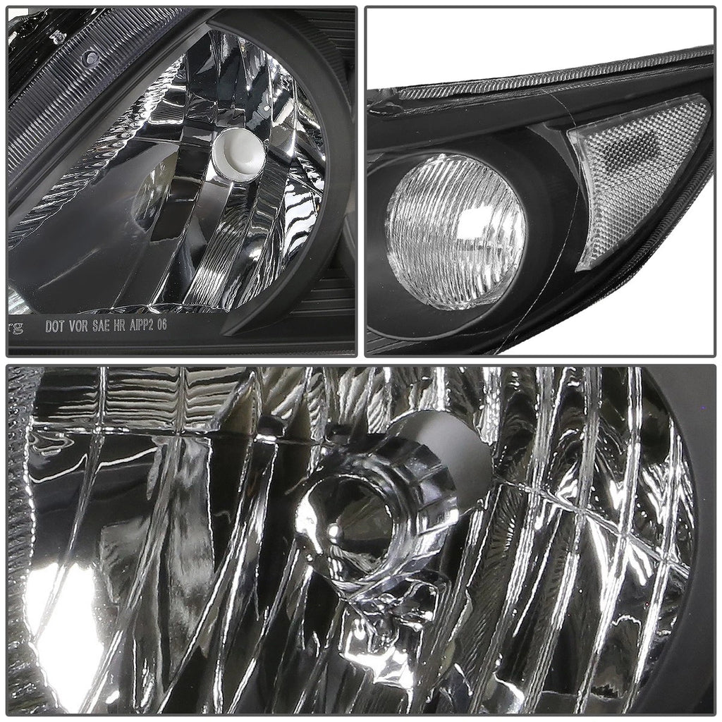 Pair of Black Housing Clear Corner Headlights for Toyota Corolla (2009–2010)