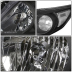 Pair of Black Housing Clear Corner Headlights for Toyota Corolla (2009–2010)