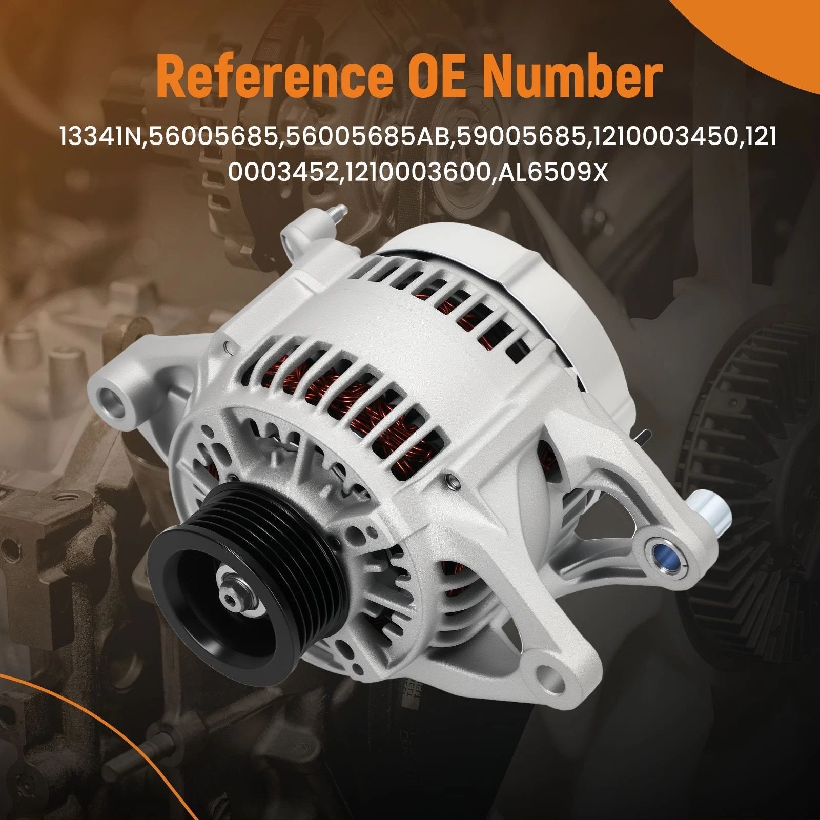 90A 12V Alternator for Jeep Cherokee Wrangler Grand Cherokee (1991–1998) 13341N
