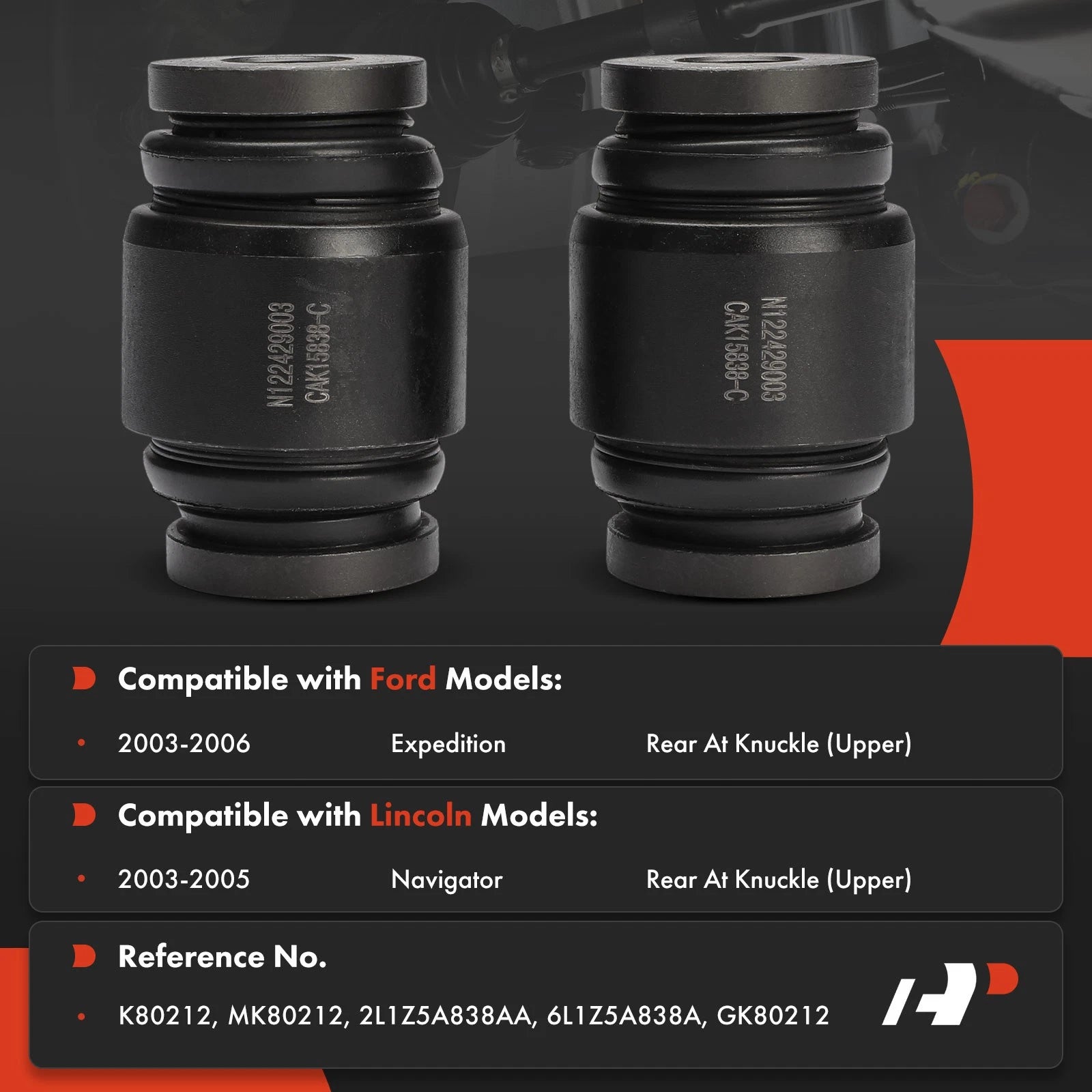 2X Rear Upper Control Arm Bushing for Ford Expedition (2003-2006)