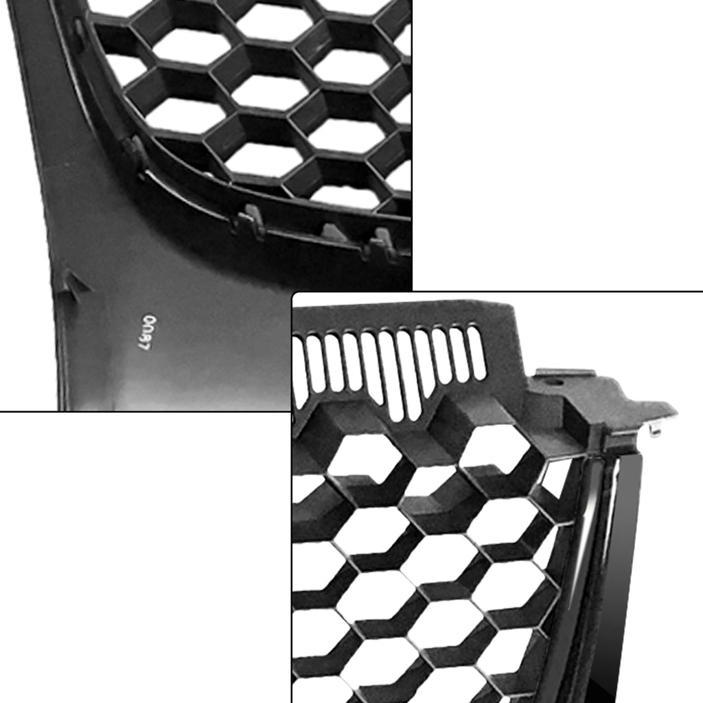 Badgeless Hex Mesh Grille for VW Jetta GLI GTI (2006-2009) Glossy Black
