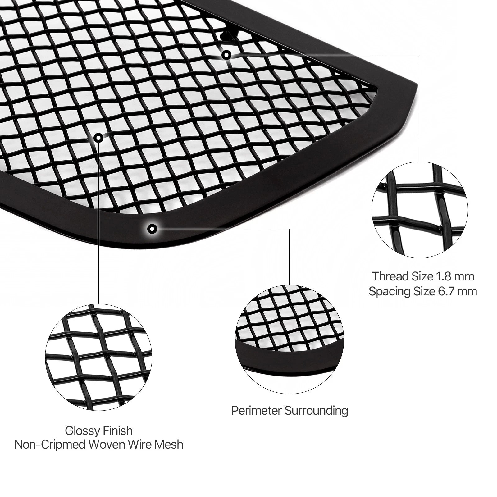 Stainless Black Mesh Grille for Dodge Charger (2015-2023)