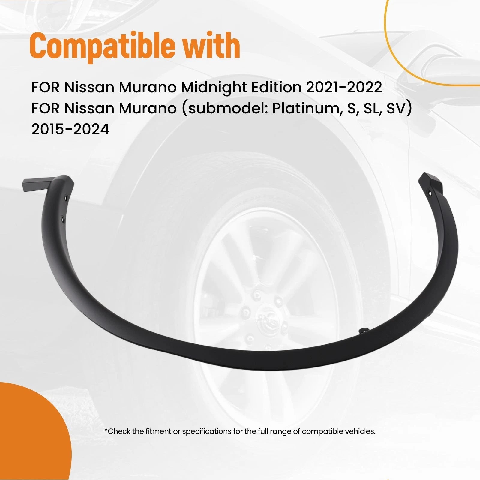 Fender Flare Left Front Side for Nissan Murano (2015–2024) 768535AA0A Black