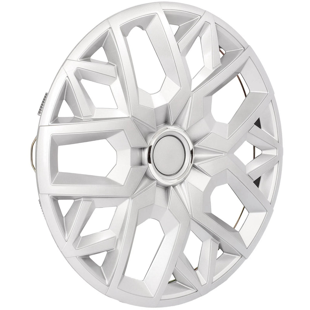 Set of 4 16" Silver Snap On Wheel Covers Hub Caps R16
