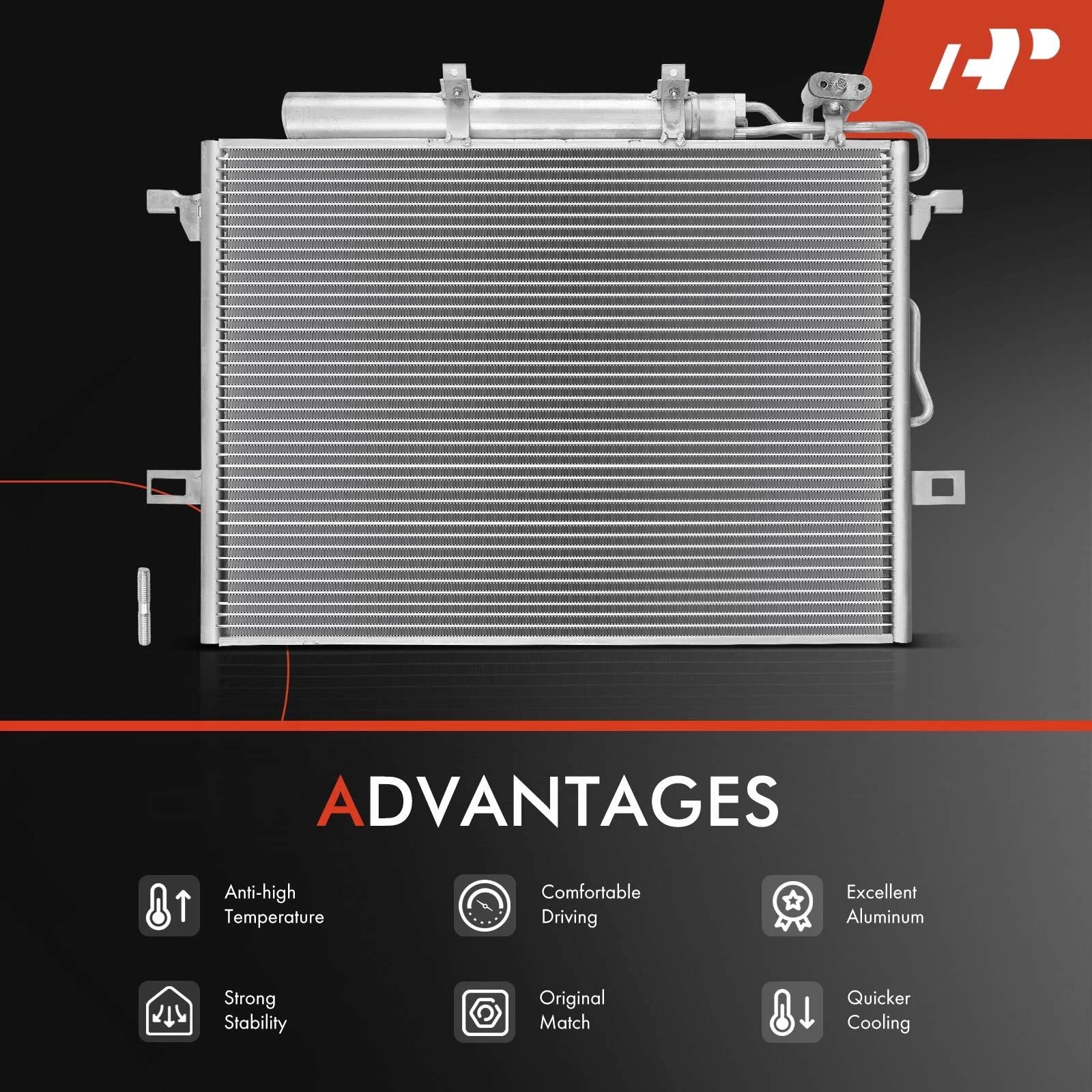 A/C Condenser with Receiver Drier & Bracket for Benz W211 W212 C216 R230