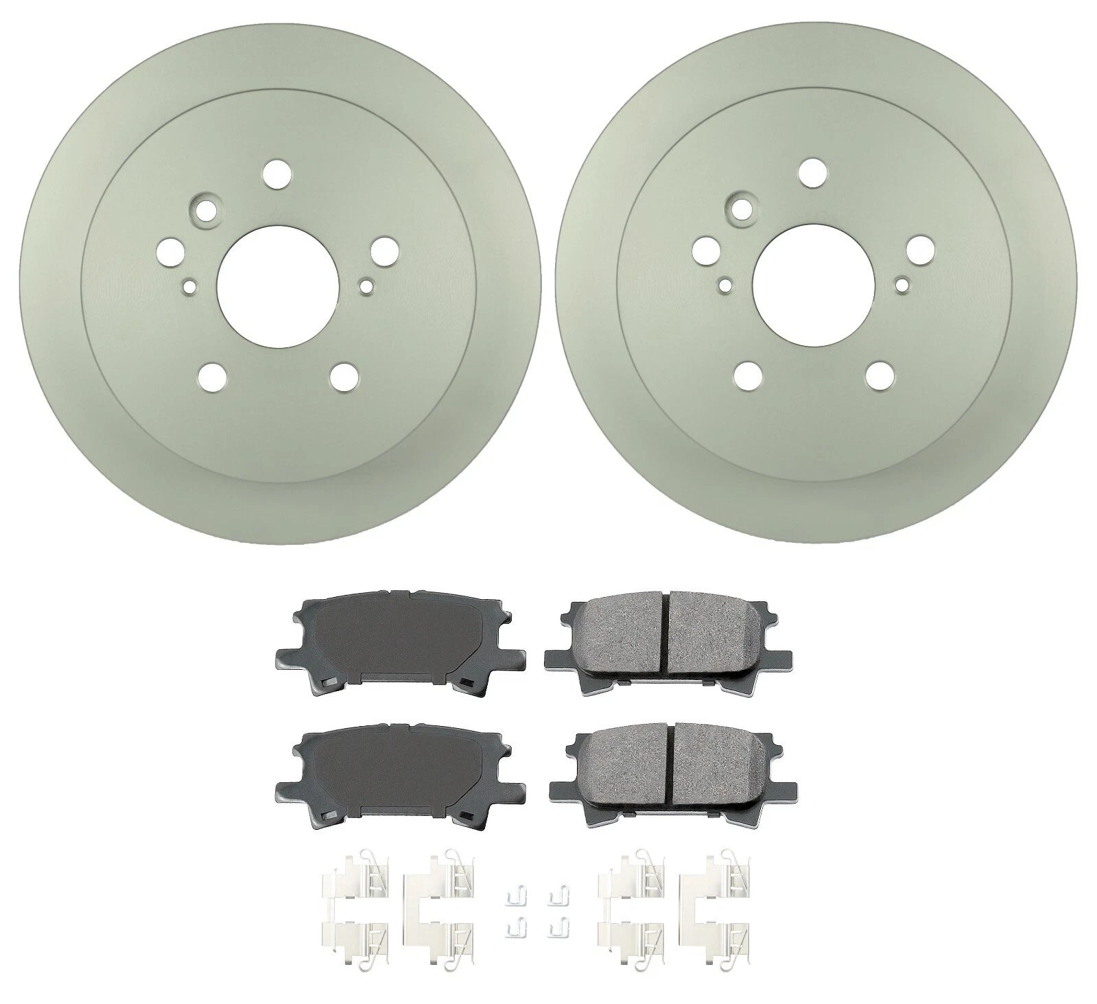 Rear Brake Kit for Lexus Toyota (ProACT Ceramic Pads, Solid Disc Rotors)