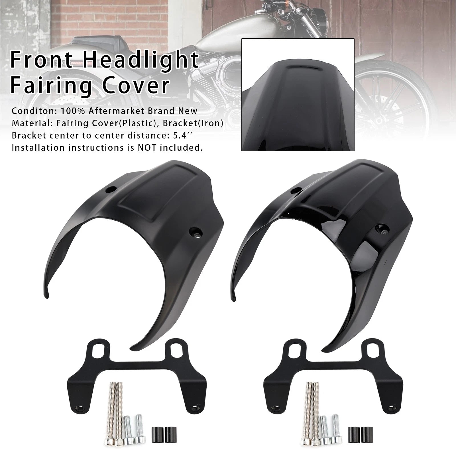 Front Headlight Fairing Cover for Breakout FXBR FXBRS (2018–2024) Matte Black