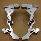 Chrome Beach Lady Mirror for Honda Kawasaki Suzuki Cruiser (Fit All)