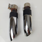 Chrome Dual Slip-On GP Shorty Exhaust Pipes for Suzuki Hayabusa (2008–2020)