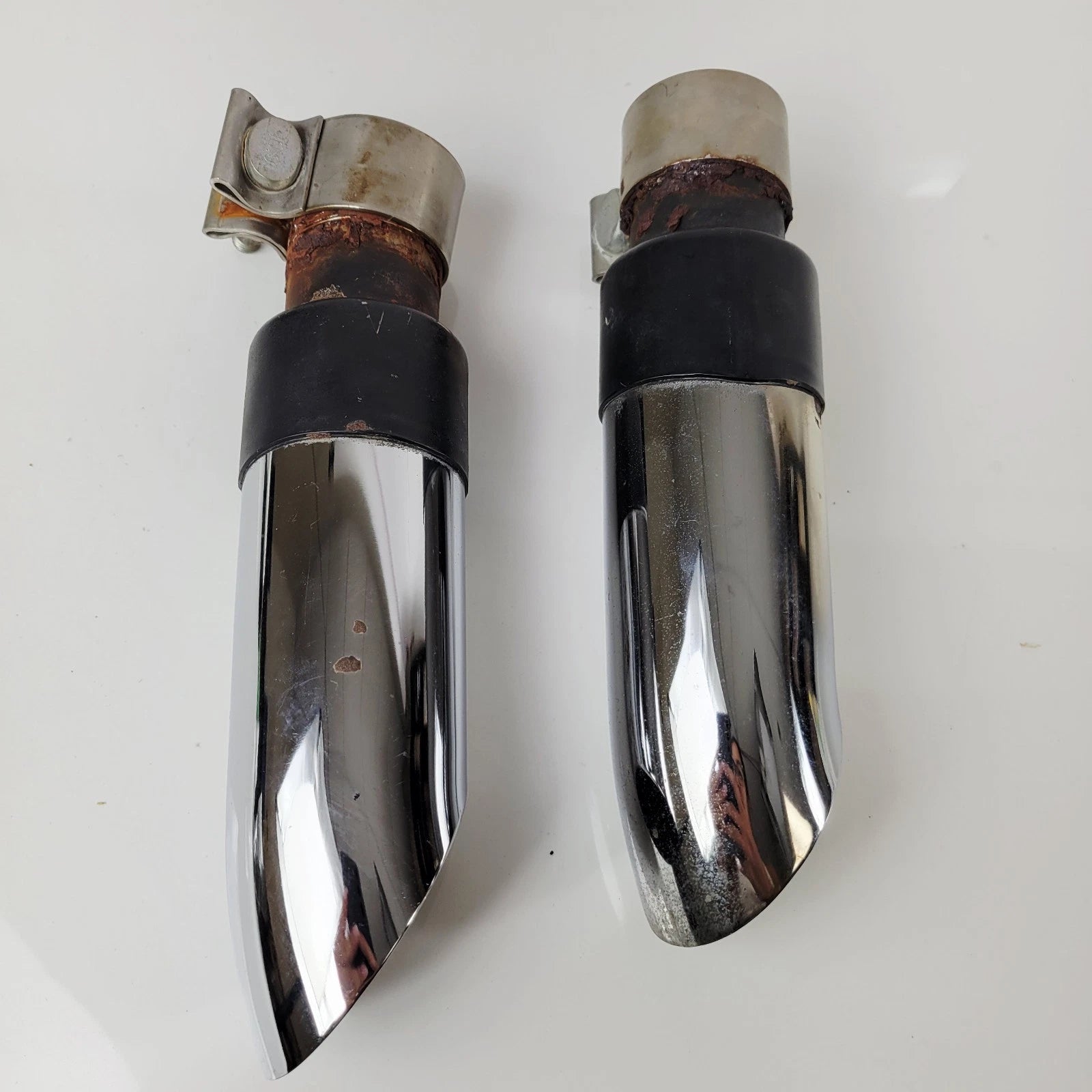 Chrome Dual Slip-On GP Shorty Exhaust Pipes for Suzuki Hayabusa (2008–2020)