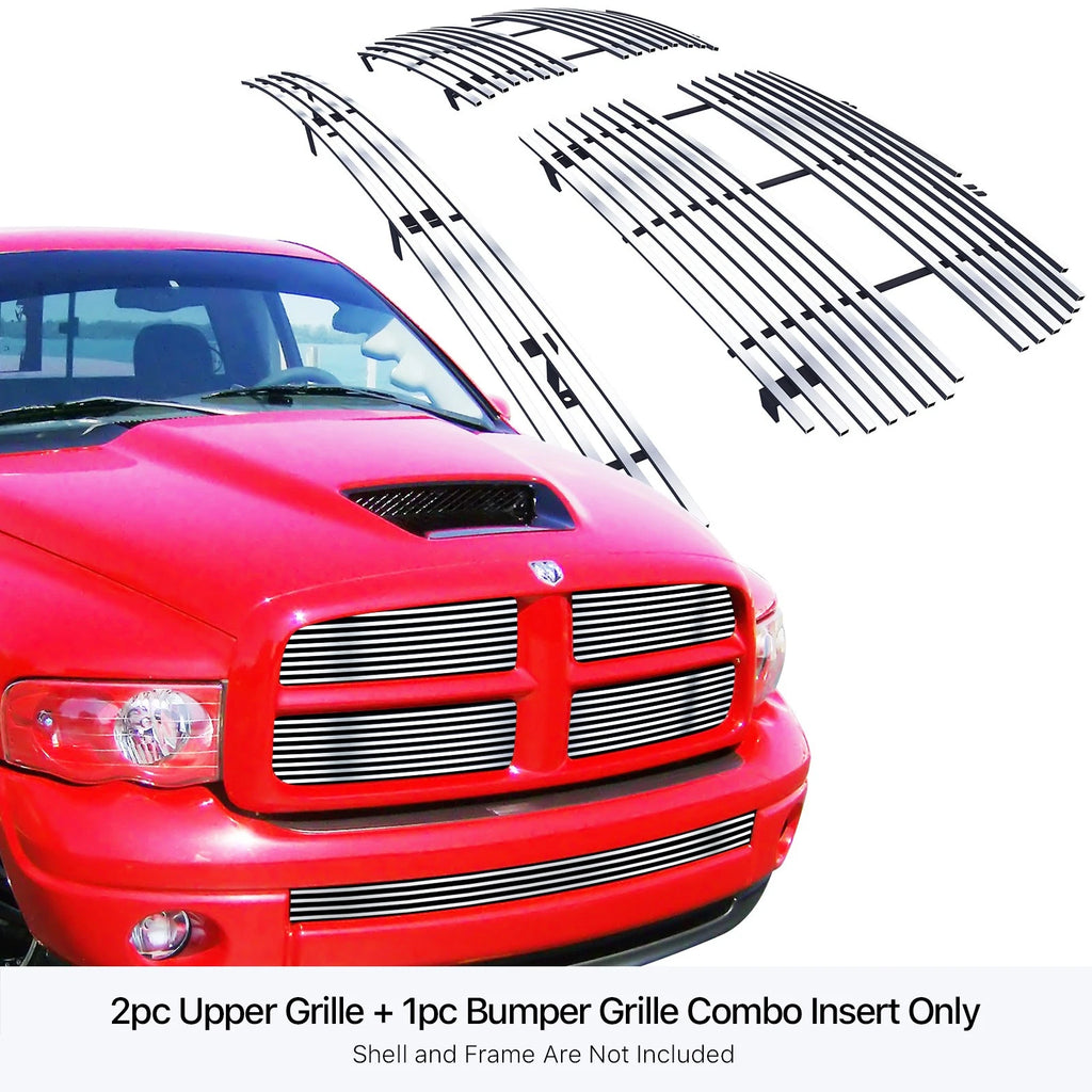 Polished Billet Front Grille Insert for Dodge Ram Sport (2002-2005)