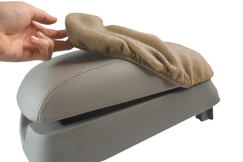 Fleece Console Lid Armrest Cover for Hyundai Santa Fe (2007–2012) Beige