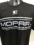 Licensed Mopar T-Shirt with White Established 1937 Emblem for Dodge Jeep RAM